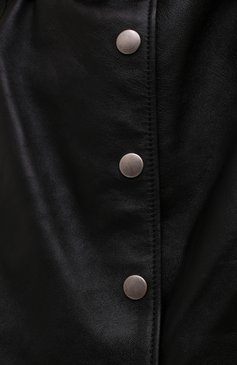 Женская кожаная юбка SAINT LAURENT черного цвета, арт. 664441/YCFC2 | Фото 5 (Длина Ж (юбки, платья, шорты): Мини; Стили: Гранж; Региональные ограничения белый список (Axapta Mercury): RU; Женское Кросс-КТ: Юбка-одежда; Материал сплава: Проставлено; Материал внешний: Натуральная кожа; Драгоценные камни: Проставлено; Материал подклада: Купро)