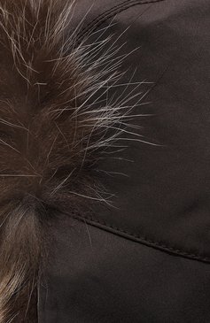 Мужская шапка-ушанка из меха енота KUSSENKOVV коричневого цвета, арт. 330908003159 | Фото 3 (Материал: Текстиль, Синтетический материал; Материал сплава: Проставлено; Нос: Не проставлено)