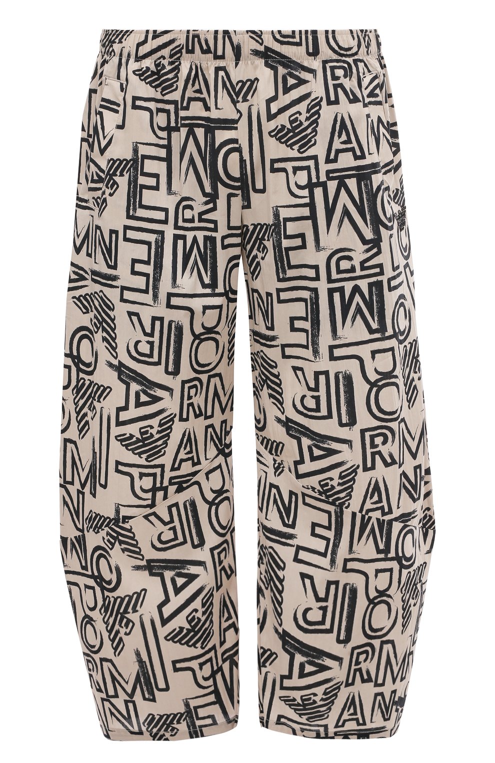 Хлопковые брюки Emporio Armani 211866/3R466, цвет бежевый, размер 46