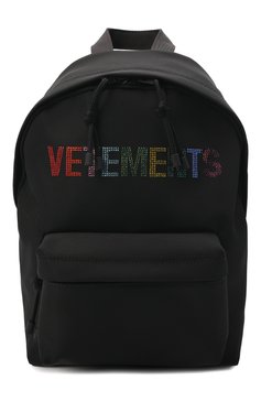 Женский рюкзак VETEMENTS черного цвета, арт. UE52BA740B 1302/W | Фото 1 (Размер: medium; Материал: Текстиль)