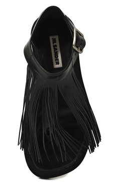 Женские кожаные сандалии JIL SANDER черного цвета, арт. J15WP0068/PR425 | Фото 6 (Каблук высота: Низкий; Региональные ограничения белый список (Axapta Mercury): Не проставлено; Материал внутренний: Натуральная кожа; Материал сплава: Проставлено; Нос: Не проставлено; Подошва: Плоская; Драгоценные камни: Проставлено)