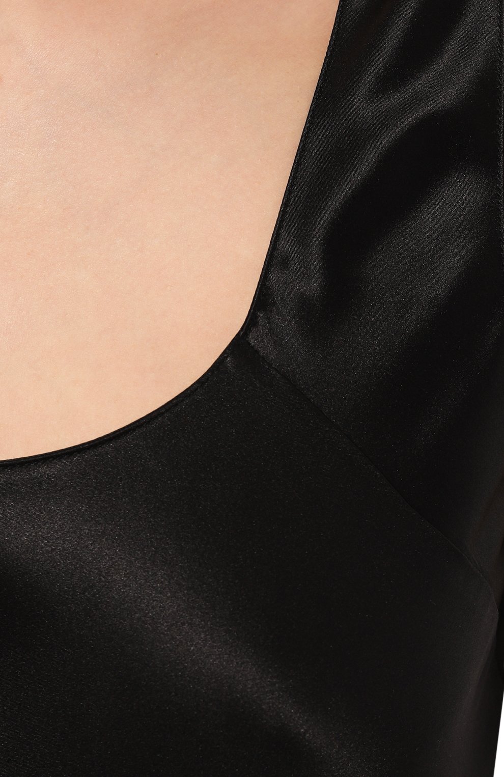 Женская шелковая сорочка LUNA DI SETA черного цвета, арт. VLST61011 | Фото 5 (Материал внешний: Шелк; Материал сплава: Проставлено; Нос: Не проставлено)