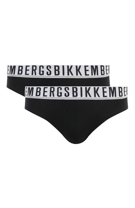 Мужские комп�лект из двух брифов DIRK BIKKEMBERGS черного цвета, арт. BKK1USP01BI | Фото 1 (Нос: Не проставлено; Материал сплава: Проставлено; Материал внешний: Хлопок)