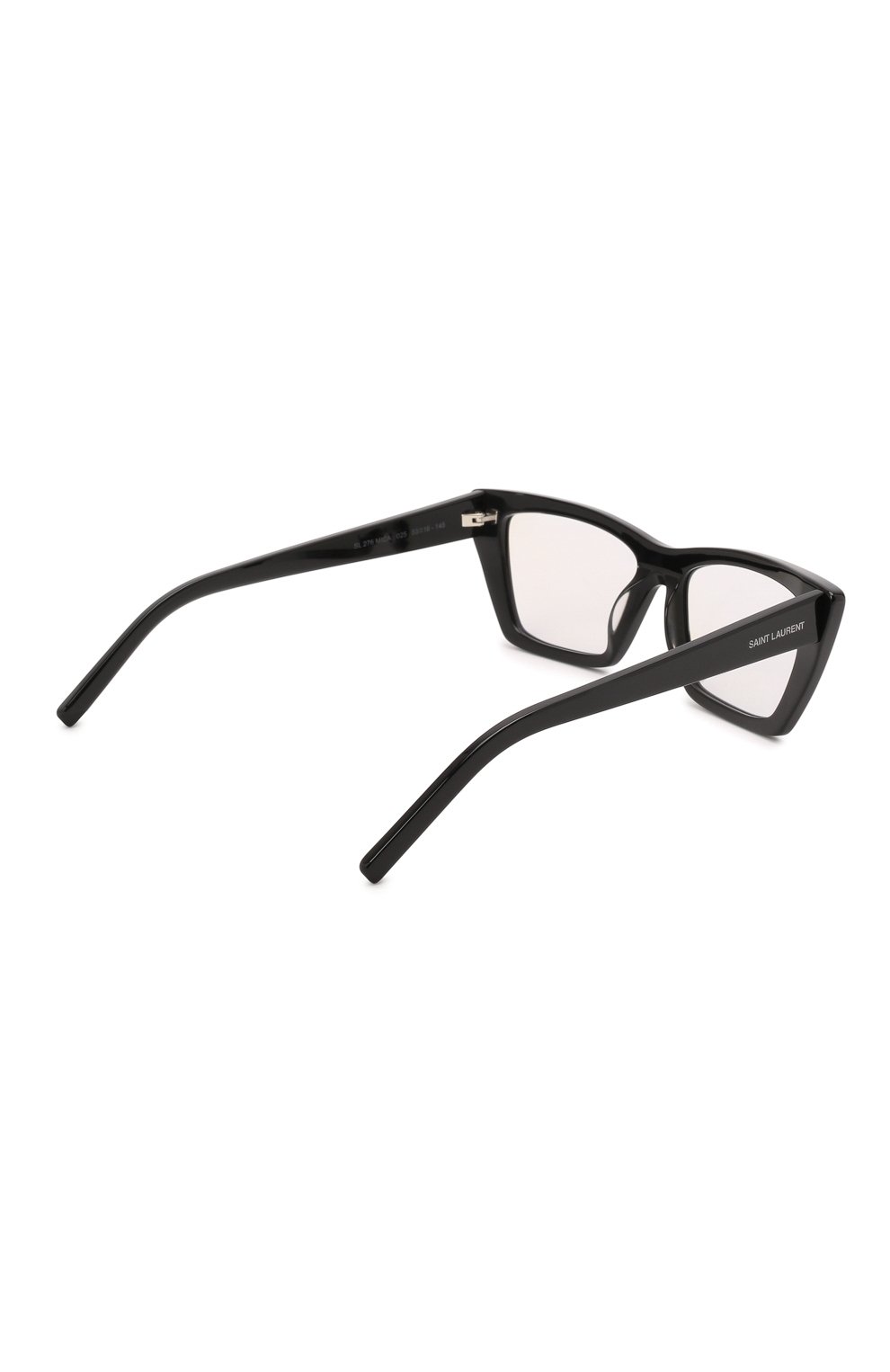 Женские солнцезащитные очки SAINT LAURENT черного цвета, арт. SL 276 MICA 025 | Фото 4 (Тип очков: С/з; Очки форма: Cat-eye)