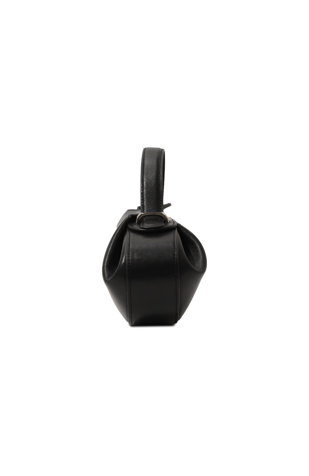 Женская сумка baton YUZEFI черного цвета, арт. YUZC0-HB-BT-L000 | Фото 4 (Сумки-технические: Сумки top-handle; Размер: medium; Материал: Натуральная кожа; Материал сплава: Проставлено; Драгоценные камни: Проставлено)