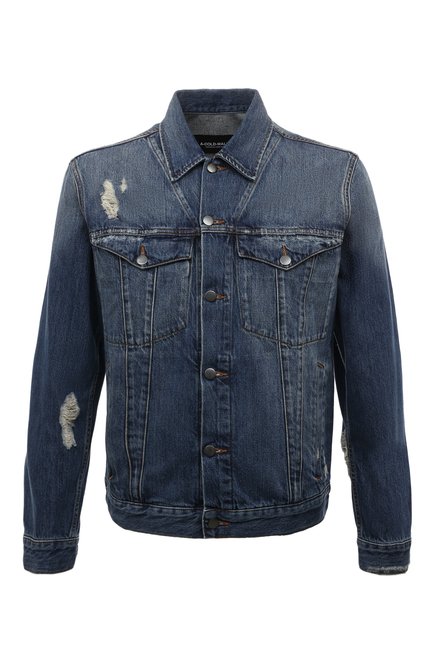 Мужская джинсовая куртка A-COLD-WALL* синего цвета, арт. ACWMH042 | Фото 1 (Рукава: Длинные; Длина (верхняя одежда): Короткие; Материал сплава: Проставлено; Материал внешний: Хлопок; Драгоценные камни: Проставлено)