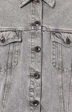 Женская джинсовая куртка BRUNELLO CUCINELLI светло-серого цвета, арт. MA0952984 | Фото 5 (Кросс-КТ: Куртка, Деним; Рукава: Длинные; Стили: Гранж; Материал сплава: Проставлено; Материал внешний: Хлопок, Деним; Драгоценные камни: Проставлено; Длина (верхняя одежда): Короткие)