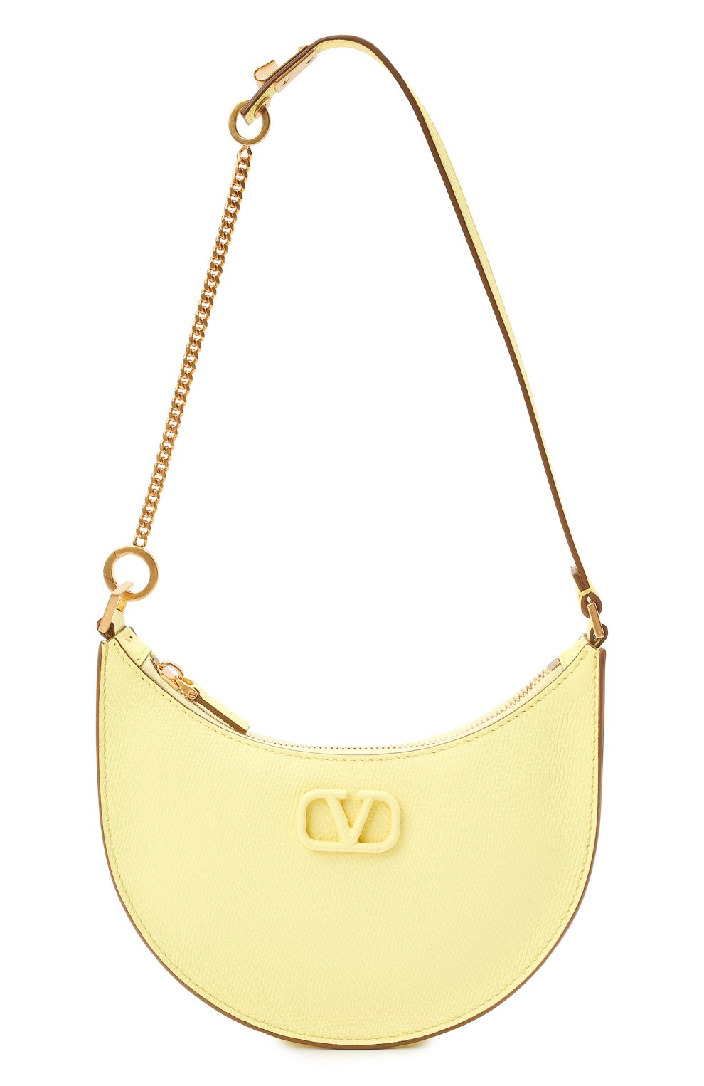 Женская сумка vsling mini VALENTINO желтого цвета, арт. WW2P0W19/RQR | Фото 1 (Сумки-технические: Сумки через плечо; Материал: Натуральная кожа; Размер: mini)