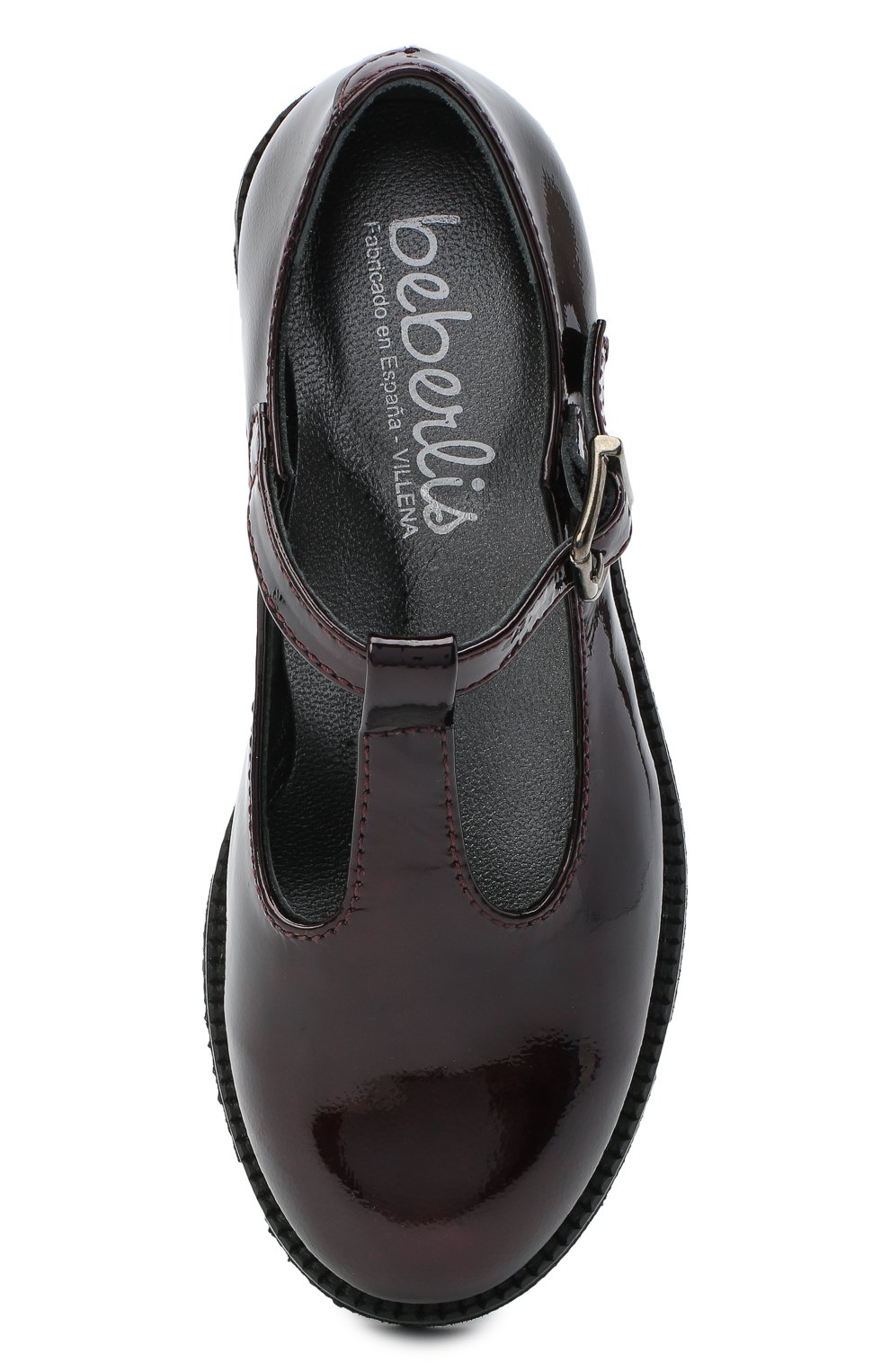 Детские кожаные туфли BEBERLIS бордового цвета, арт. 21707-A/28-30 | Фото 4 (Материал внутренний: Натуральная кожа; Региональные ограничения белый список (Axapta Mercury): RU; Девочки-школьная форма: Классическая обувь)
