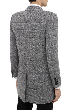 Мужской пальто SAINT LAURENT серого цвета, арт. 626703/Y1B11 | Фото 5 (Материал внешний: Шерсть, Синте�тический материал; Рукава: Длинные; Длина (верхняя одежда): До середины бедра; Материал сплава: Проставлено; Стили: Классический; Мужское Кросс-КТ: Верхняя одежда, пальто-верхняя одежда; Драгоценные камни: Проставлено; Материал подклада: Купро)
