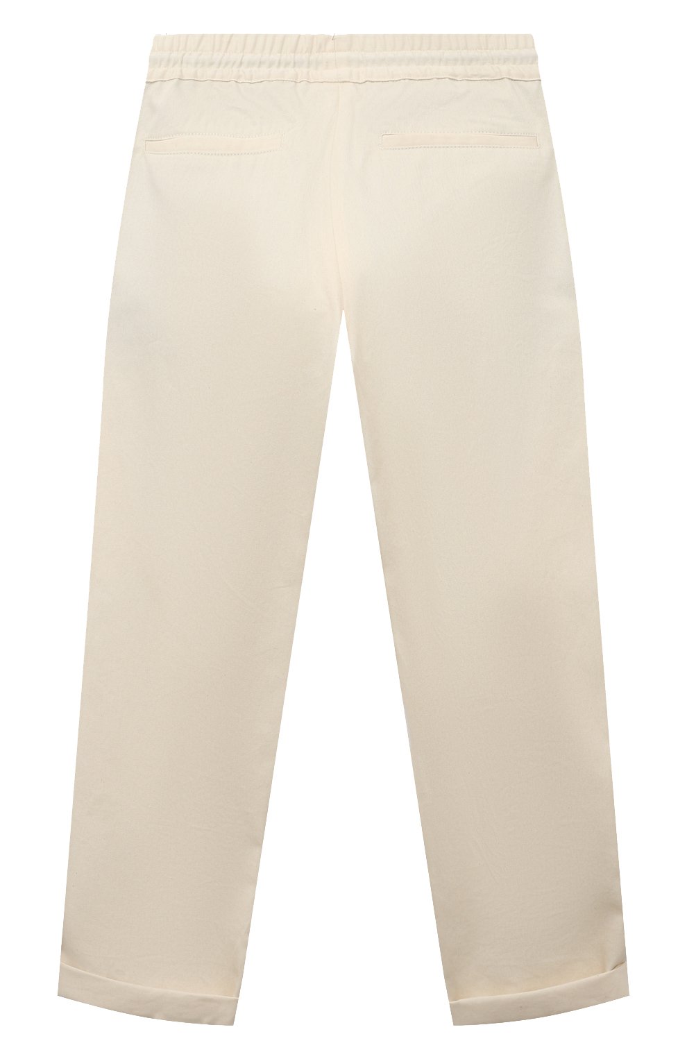 Детские хлопковые брюки BRUNELLO CUCINELLI кремвого цвета, арт. BS443P503C | Фото 2 (Материал внешний: Хлопок)