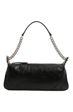 Женская сумка samira BY FAR черного цвета, арт. 22CRIRASBLCREMED | Фото 1 (Сумки-технические: Сумки top-handle; Размер: medium; Материал: Натуральная кожа)