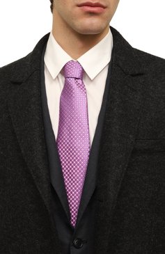 Мужской шелковый галстук ZILLI розового цвета, арт. 55006 | Фото 2 (Принт: С принтом; Материал: Текстиль, Шелк; Материал сплава: Проставлено; Нос: Не проставлено)