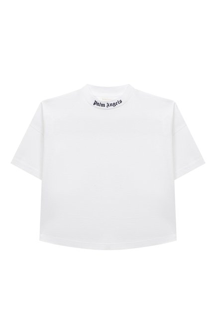 Детская хлопковая футболка PALM ANGELS белого цвета по цене 18800 руб., арт. PBAA002C99JER001 | Фото 1