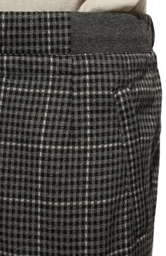 Мужские брюки из хлопка и шерсти CAPOBIANCO серого цвета, арт. 11M705.CH00. | Фото 5 (Длина (брюки, джинсы): Стандартные; Случай: Повседневный; Материал внешний: Синтетический материал, Хлопок; Стили: Кэжуэл)