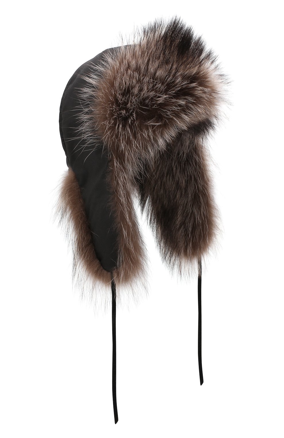 Мужская шапка-ушанка из меха енота FURLAND коричневого цвета, арт. 0001113910002300006 | Фото 1 (Материал: Текстиль, Натуральный мех)