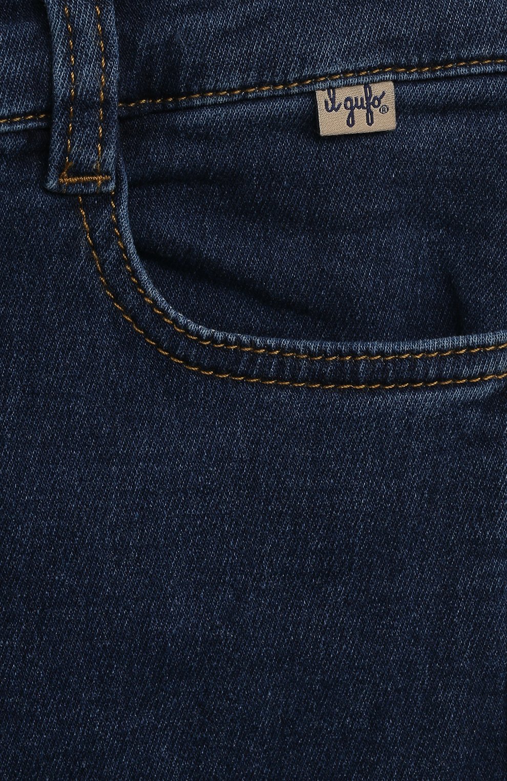 Детские джинсы IL GUFO темно-синего цвета, арт. A23PL388J0039/10A-14A | Фото 3 (Детали: Однотонный; Материал сплава: Проставлено; Нос: Не проставлено; Материал внешний: Хлопок)