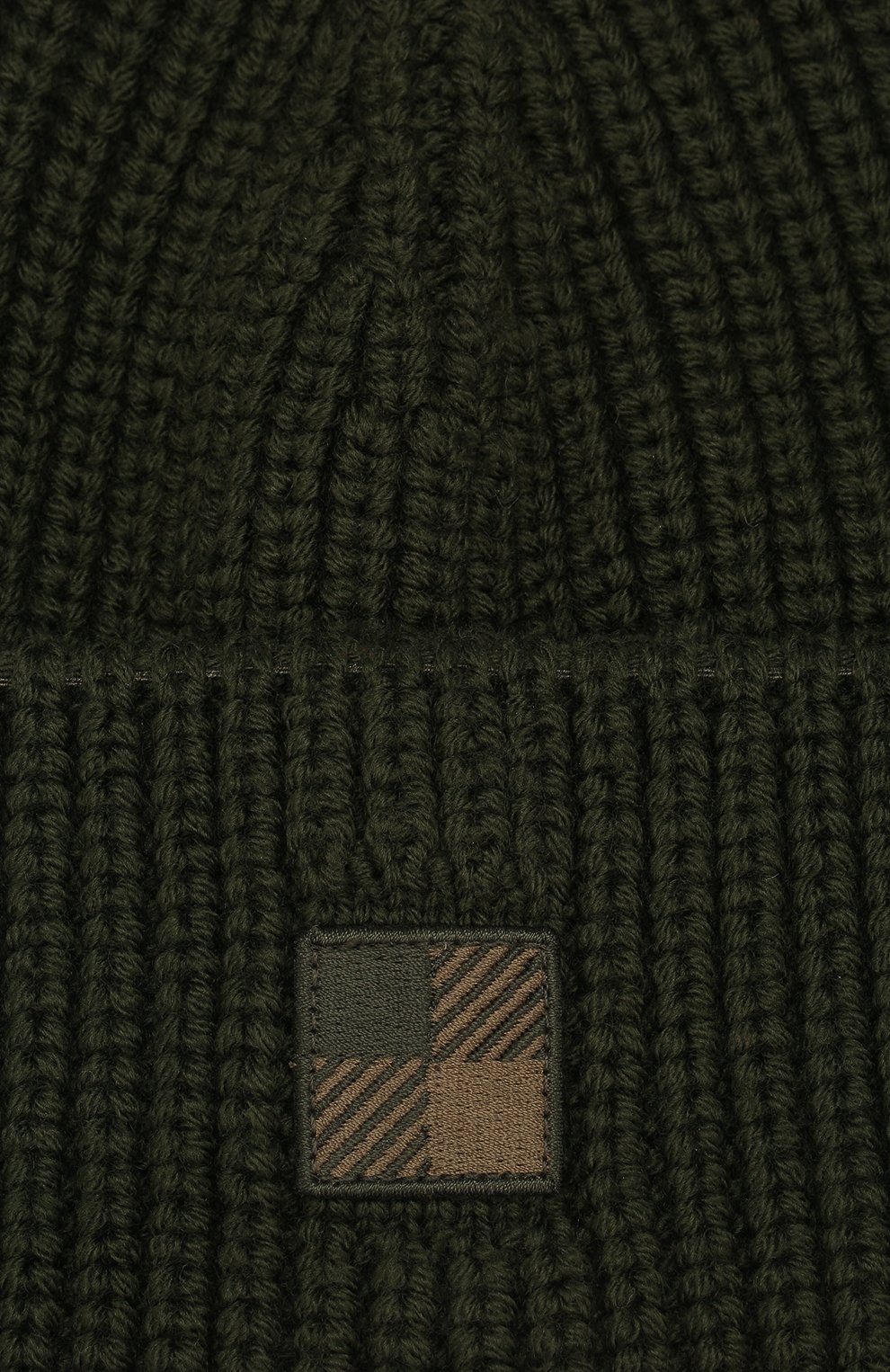 Мужская шерстяная шапка WOOLRICH темно-зеленого цвета, арт. W0ACC1637/UF0098 | Фото 3 (Материал: Текстиль, Шерсть; Кросс-КТ: Трикотаж; Статус проверки: Проверено, Проверена категория)
