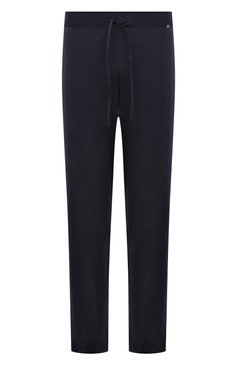 Мужские хлопковые домашние брюки HANRO темно-синего цвета, арт. 075435. | Фото 1 (Длина (брюки, джинсы): Стандартные; Кросс-КТ: домашняя одежда; Материал внешний: Хлопок)