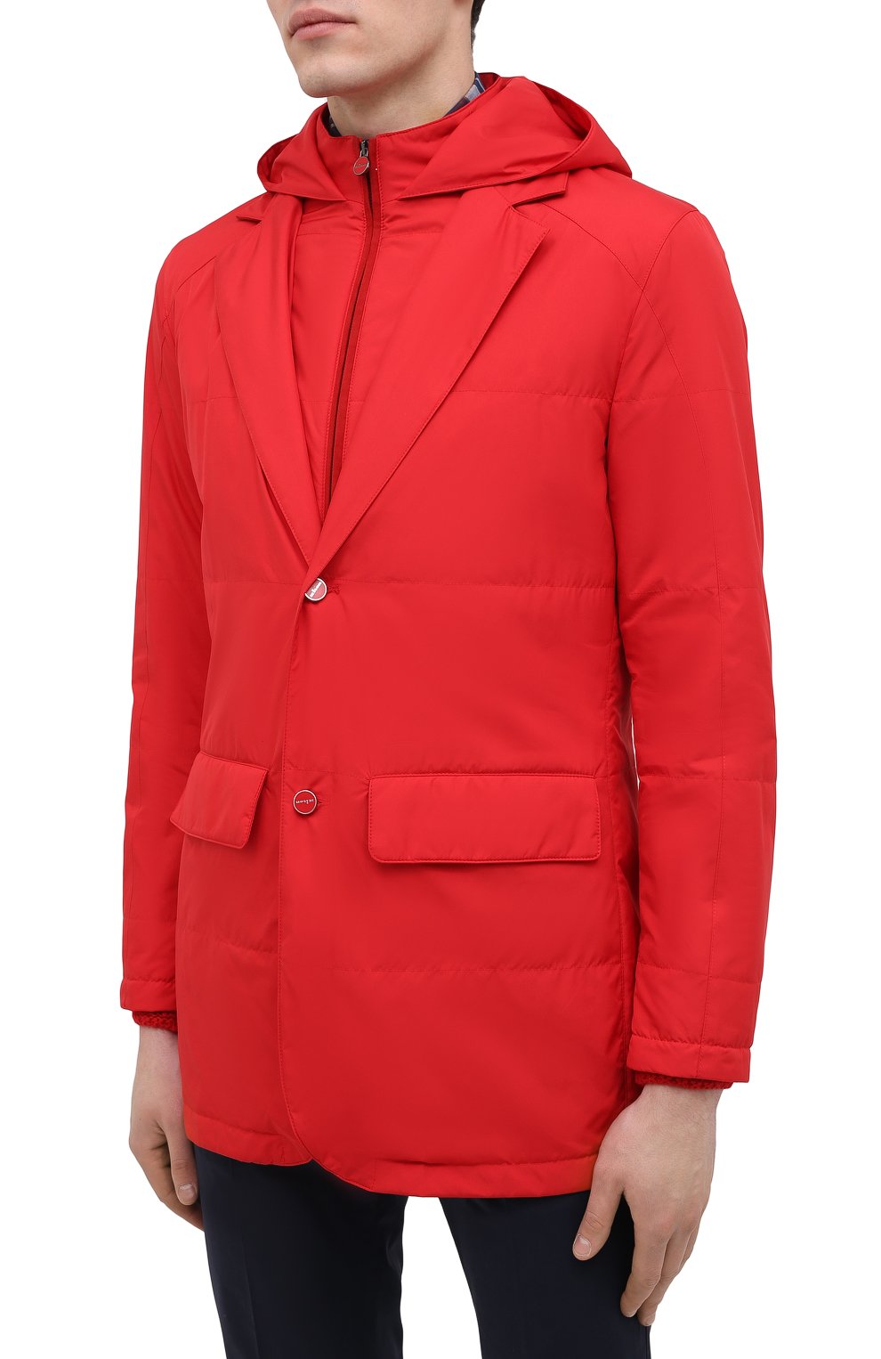 Мужская куртка KITON красного цвета, арт. UW0859MV07T61 | Фото 3 (Кросс-КТ: Куртка, Ветровка; Рукава: Длинные; Длина (верхняя одежда): До середины бедра; Материал внешний: Синтетический материал; Региональные ограничения белый список (Axapta Mercury): RU; Материал сплава: Проставлено; Материал подклада: Синтетический материал; Драгоценные камни: Проставлено; Стили: Кэжуэл)