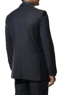 Мужской шерстяной костюм ZILLI синего цвета, арт. MMQ-AN22Z2-46516/0002 | Фото 3 (Материал внешний: Шерсть; Рукава: Длинные; Костюмы М: Однобортный; Стили: Классический)