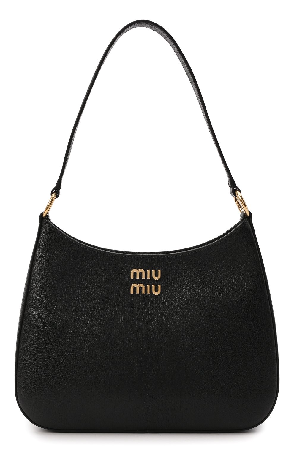 Женская сумка MIU MIU черного цвета, арт. 5BC107-2AJB-F0002-OOO | Фото 1 (Сумки-технические: Сумки top-handle; Размер: medium; Материал: Натуральная кожа)