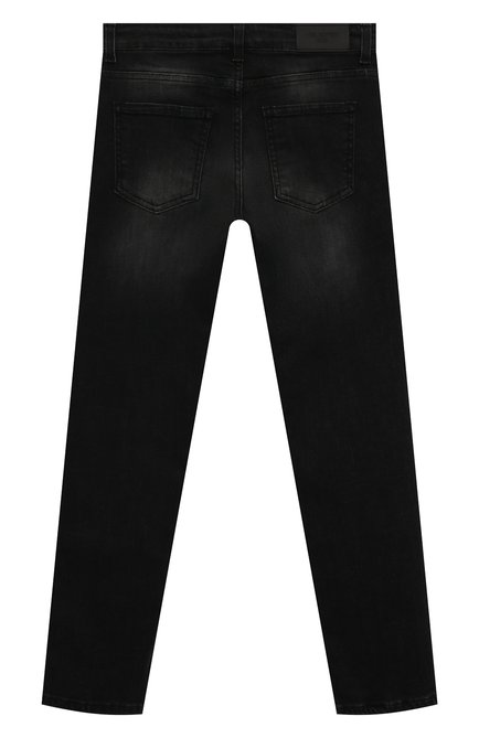 Детские джинсы NEIL BARRETT KIDS черного цвета, арт. 032180 | Фото 2 (Материал внешний: Хлопок; Детали: Потертости)