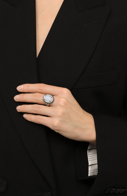 Женское кольцо moonstone QUEENSBEE серебряного цвета, арт. 101215 | Фото 2 (Материал: Серебро)