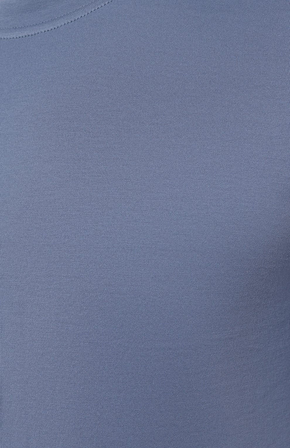 Мужская хлопковая футболка BRUNELLO CUCINELLI голубого цвета, арт. M0T617427 | Фото 5 (Принт: Без принта; Рукава: Короткие; Длина (для топов): Стандартные; Материал внешний: Хлопок; Размерность: Маломерит; Стили: Кэжуэл)