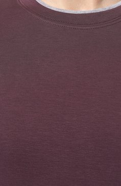 Мужская футболка из хлопка и шелка BRUNELLO CUCINELLI фиолетового цвета, арт. MTS877427 | Фото 5 (Материал внешний: Шелк, Хлопок; Принт: Без принта; Рукава: Короткие; Длина (для топов): Стандартные; Материал сплава: Проставлено; Драгоценные камни: Проставлено; Стили: Кэжуэл)
