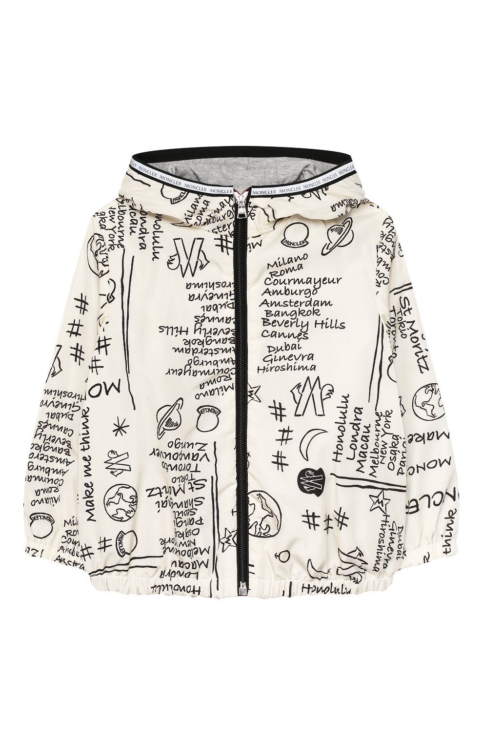 Детского ветровка MONCLER белого цвета, арт. F1-951-1A707-00-539T7 | Фото 1 (Рукава: Длинные; Материал внешний: Синтетический материал; Региональные ограничения белый список (Axapta Mercury): RU; Кросс-КТ НВ: Ветровка; Материал подклада: Хлопок; Ростовка одежда: 12 мес | 80 см, 18 мес | 86 см, 24 мес | 92 см, 6 мес | 68 см, 9 мес | 74 см)