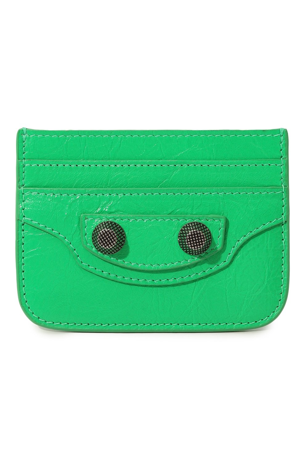 Женский кожаный футляр для кредитных карт le cagole BALENCIAGA зеленого цвета, арт. 715193 1VG9Y | Фото 1 (Материал: Натуральная кожа; Материал сплава: Проставлено; Нос: Не проставлено)