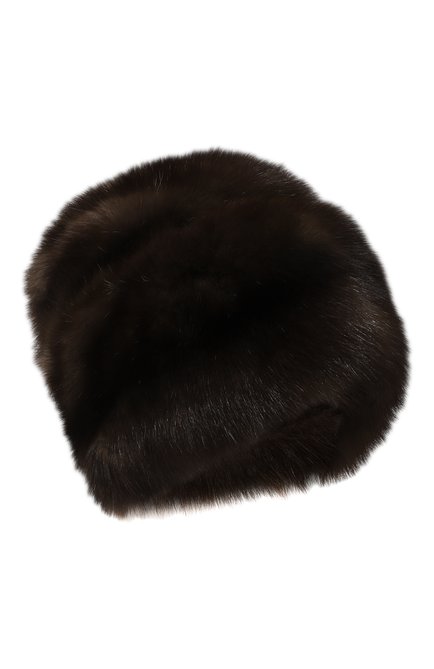Женская шапка из меха соболя KUSSENKOVV коричневого цвета, арт. 063500003682 | Фото 1 (Материал: Натуральный мех)