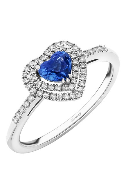Женские кольцо MERCURY бесцветного цвета, арт. MR18850WS | Фото 1 (Драгоценные камни: Сапфиры, Бриллианты; Материал сплава: Белое золото)
