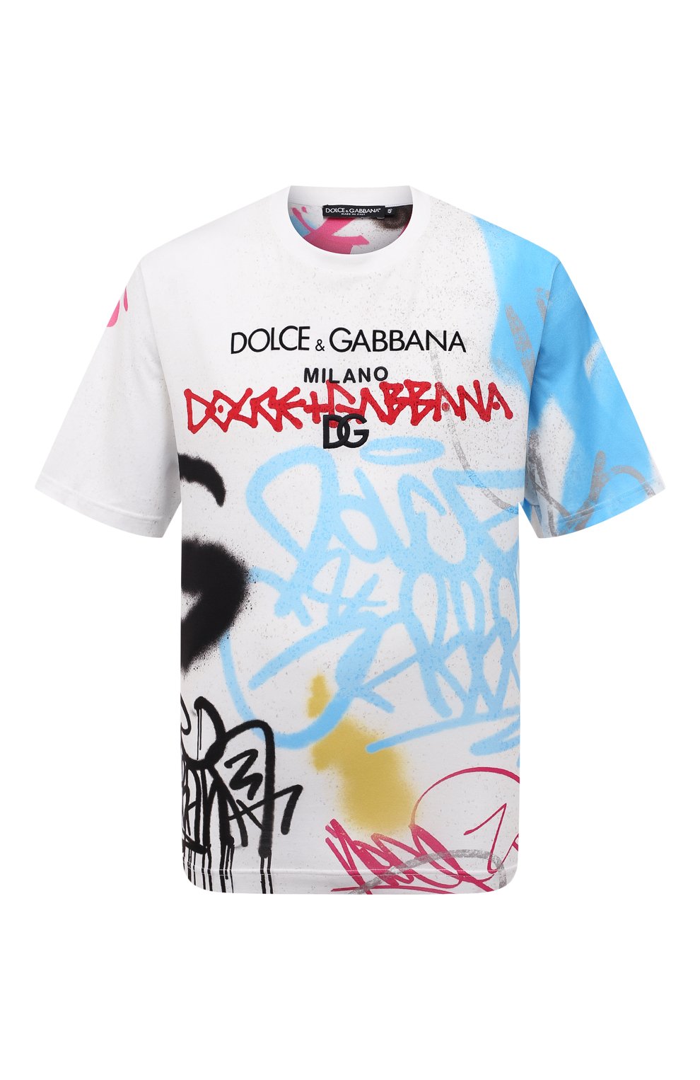 Мужская разноцветная хлопковая футболка DOLCE & GABBANA купить в ...
