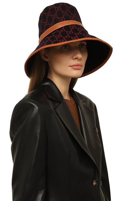 Женская шерстяная шляпа GUCCI синего цвета, арт. 679427 3HAGK | Фото 2 (Материал: Текстиль, Шерсть)