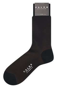 Мужские хлопковые носки FALKE темно-коричневого цвета, арт. 13141. | Фото 1 (Кросс-КТ: бельё; Материал внешний: Хлопок)