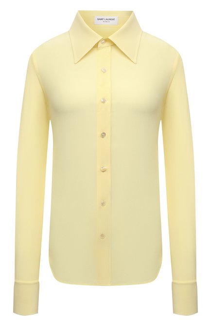 Женская шелковая рубашка SAINT LAURENT  цвета по цене 96050 руб., арт. 663493/Y100W | Фото 1