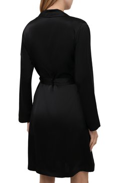 Женский шелковый халат LA PERLA черного цвета, арт. 0020293/C0 | Фото 4 (Материал внешний: Шелк)