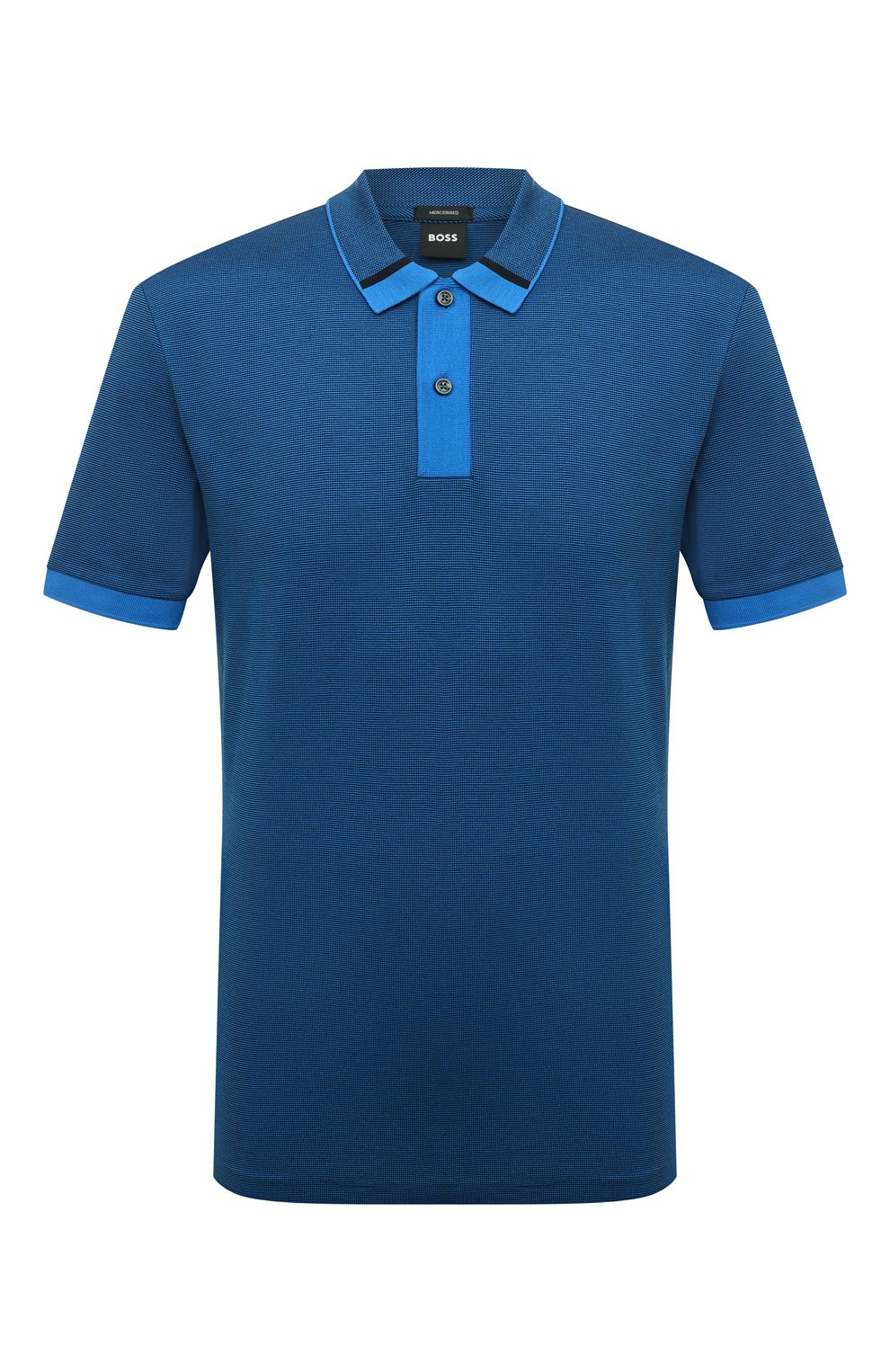 Мужское синее хлопковое поло BOSS купить в интернет-магазине ЦУМ, арт ...