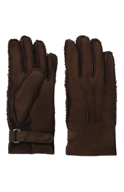 Мужские замшевые перчатки BRIONI темно-коричневого цвета, арт. 05SI0L/09727 | Фото 2 (Мужское Кросс-КТ: Кожа и замша; Материал: Замша, Натуральная кожа; Региональные ограничения белый список (Axapta Mercury): RU)