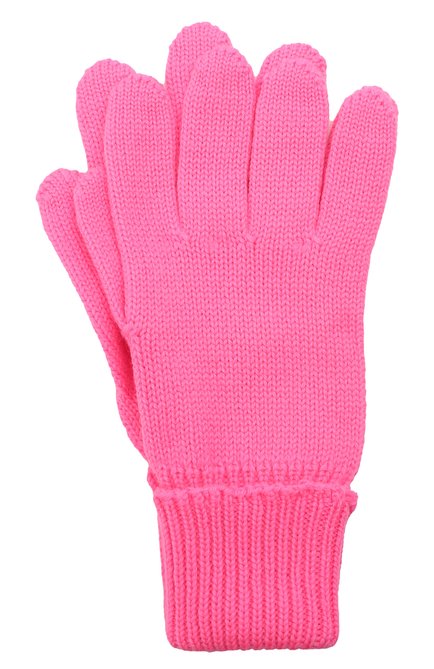 Детские шерстяные перчатки IL TRENINO розового цвета, арт. 21 4055 | Фото 1 (Материал: Шерсть, Текстиль)