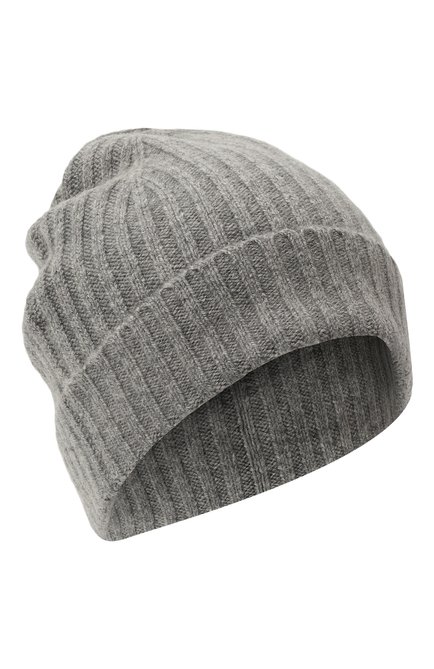 Женская кашемировая шапка ALLUDE серого цвета, арт. 235/11430 | Фото 1 (Материал: Текстиль, Шерсть, Кашемир; Материал сплава: Проставлено; Нос: Не проставлено)