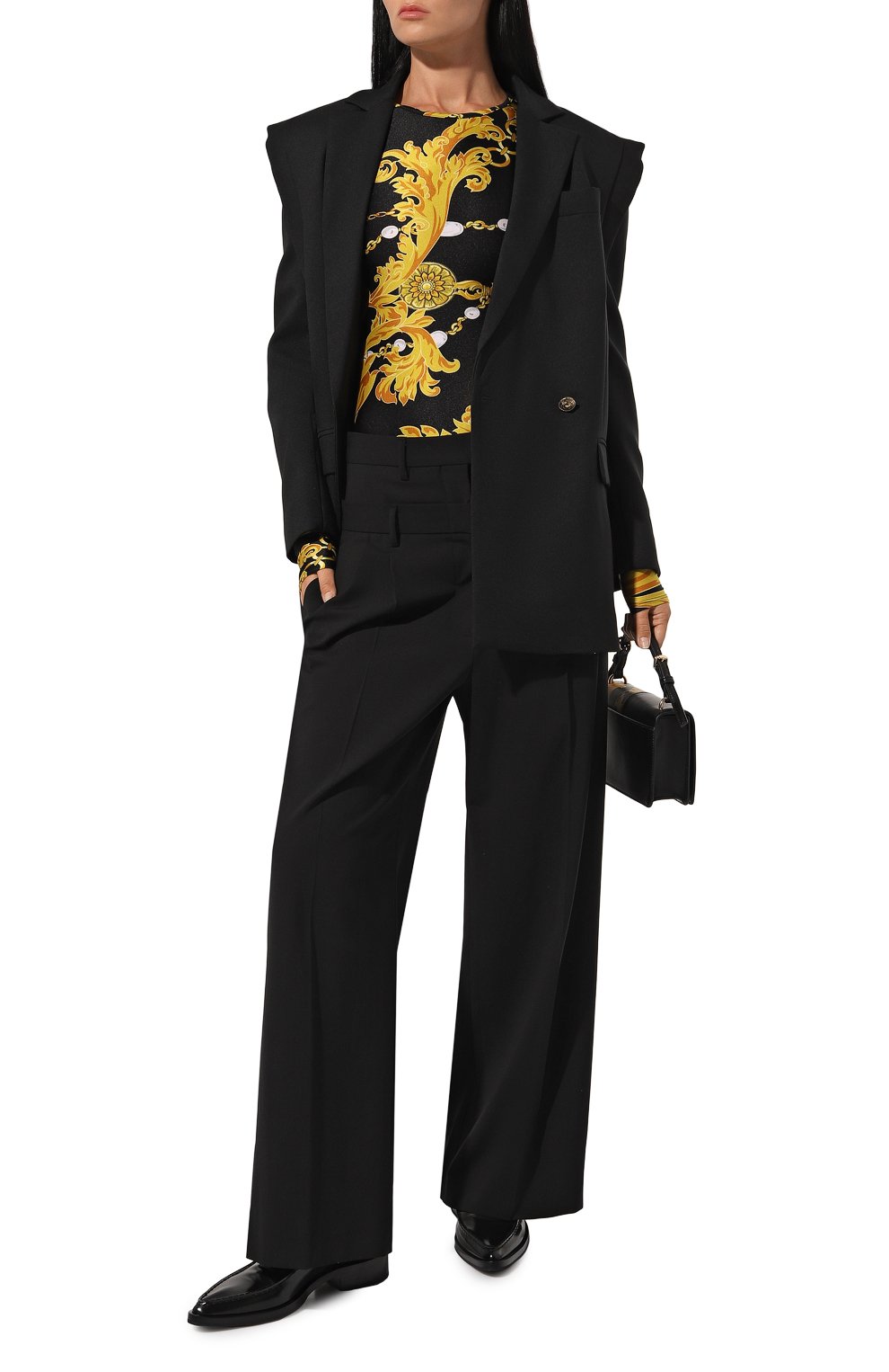 Женское боди VERSACE JEANS COUTURE разноцветного цвета, арт. 75HAM221/JS203 | Фото 2 (Рукава: Длинные; Материал внешний: Синтетический материал; Материал сплава: Проставлено; Стили: Спорт-шик; Драгоценные камни: Проставлено; Женское Кросс-КТ: Боди-одежда)