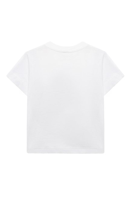 Детский хлопковая футболка STELLA MCCARTNEY белого цвета, арт. TU8631 | Фото 2 (Материал сплава: Проставлено; Материал внешний: Хлопок; Нос: Не проставлено)