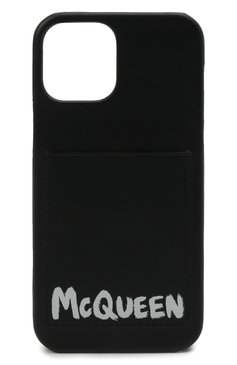 Кожаный чехол для iphone 12 pro ALEXANDER MCQUEEN черного цвета, арт. 683124/1NT0B | Фото 1 (Женское Кросс-КТ: Кожа iPhone; Материал: Натуральная кожа)