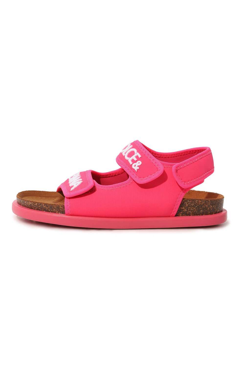 Детские сандалии DOLCE & GABBANA розового цвета, арт. DA5128/AQ687/37-39 | Фото 2 (Материал внешний: Текстиль; Материал внутренний: Текстиль)