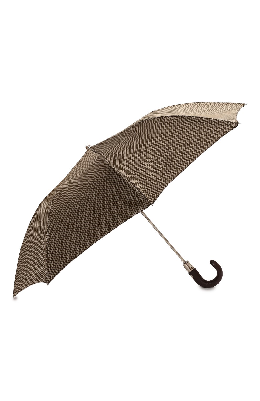 Мужской складной зонт PASOTTI OMBRELLI коричневого цвета, арт. 64S/52682/4/PELLE | Фото 2 (Материал: Текстиль, Синтетический материал, Металл)
