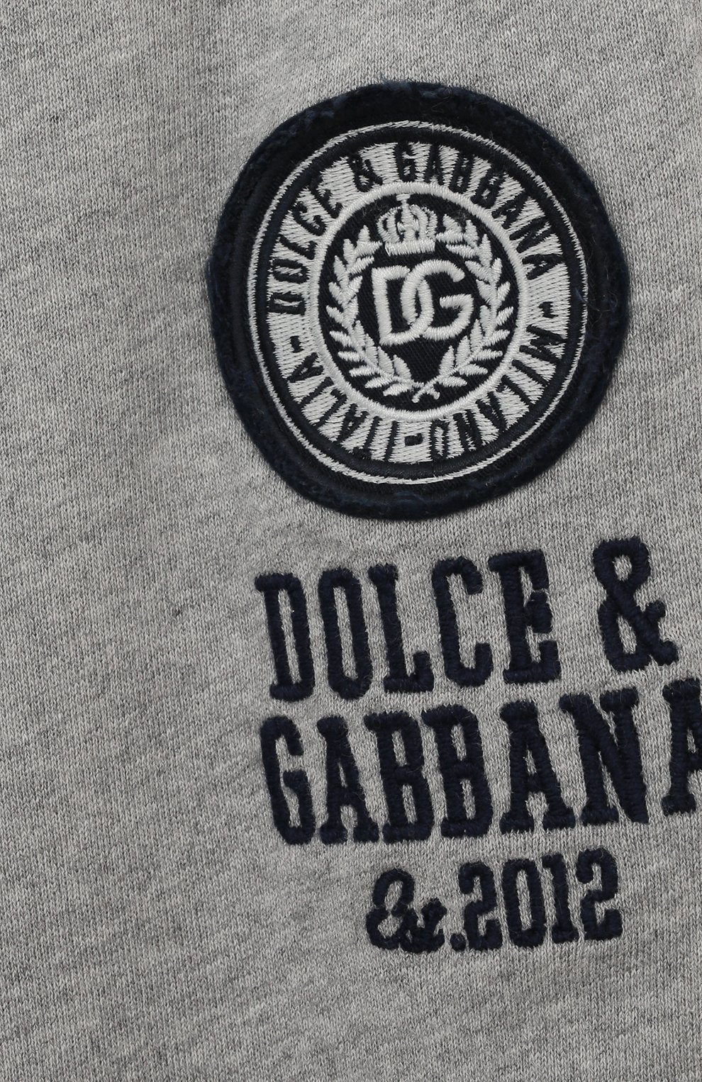 Детские хлопковые джоггеры DOLCE & GABBANA серого цвета, арт. L4JPFK/G7DW2/2-6 | Фото 3 (Материал внешний: Хлопок; Мальчики Кросс-КТ: Джоггеры-одежда)