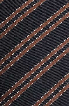Мужской галстук из шелка и хлопка BRIONI коричневого цвета, арт. 062I00/P1446 | Фото 4 (Принт: С принтом; Материал: Текстиль, Шелк, Хлопок)